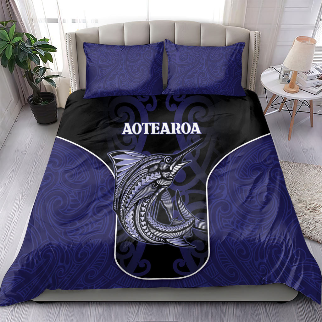 New Zealand Aotearoa Bedding Set Blue Marlin Fishing Maori Pattern LT05 - Polynesian Pride