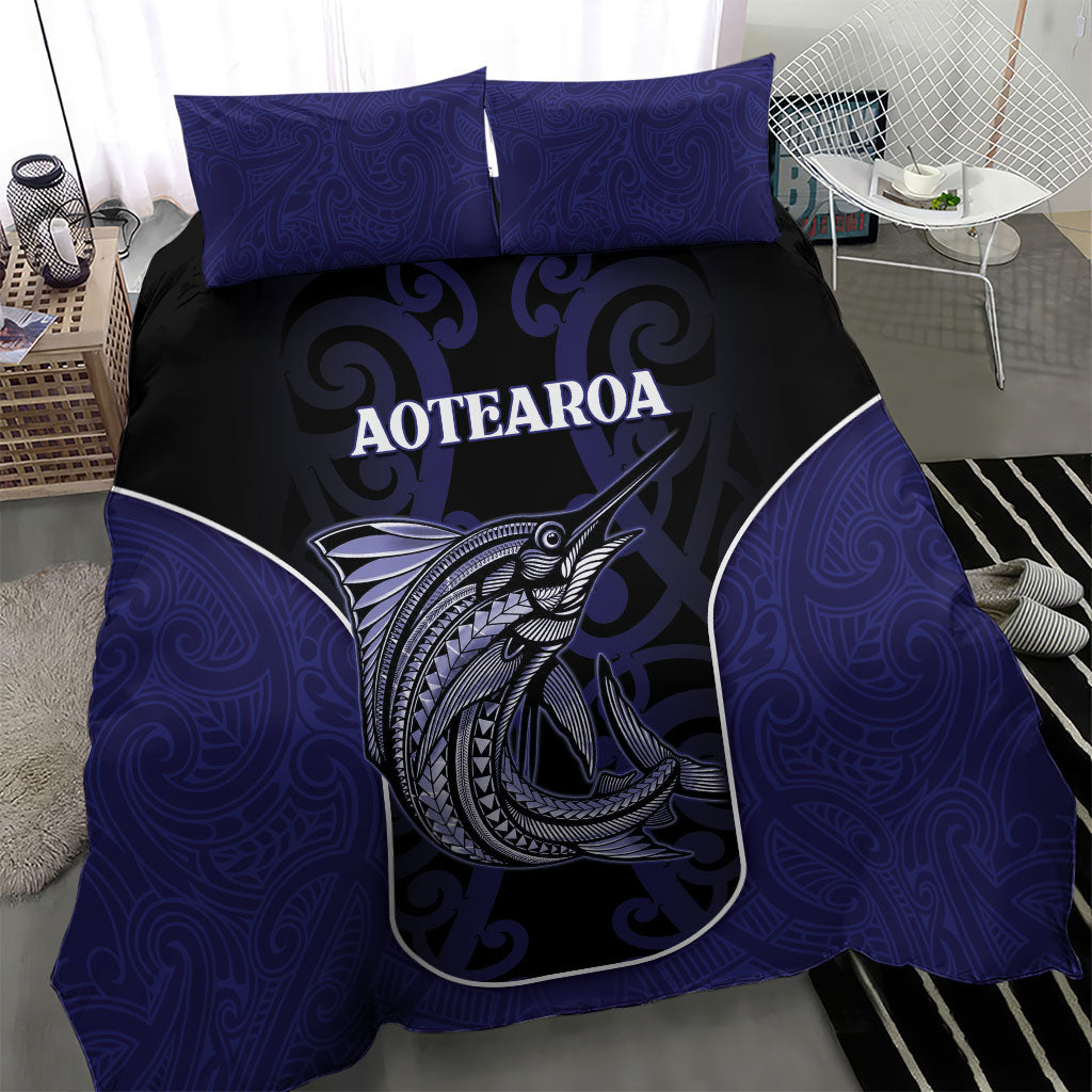 New Zealand Aotearoa Bedding Set Blue Marlin Fishing Maori Pattern LT05 - Polynesian Pride