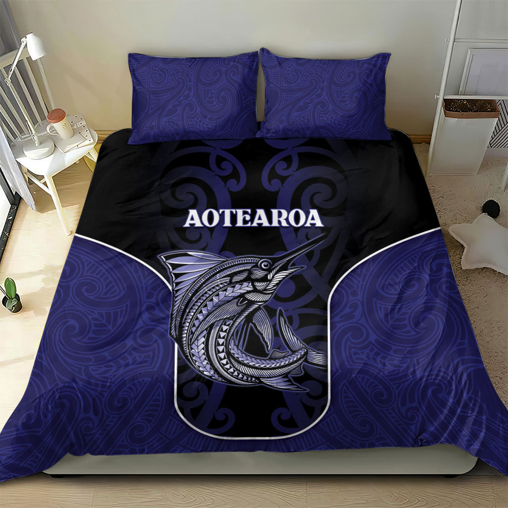 New Zealand Aotearoa Bedding Set Blue Marlin Fishing Maori Pattern LT05 - Polynesian Pride