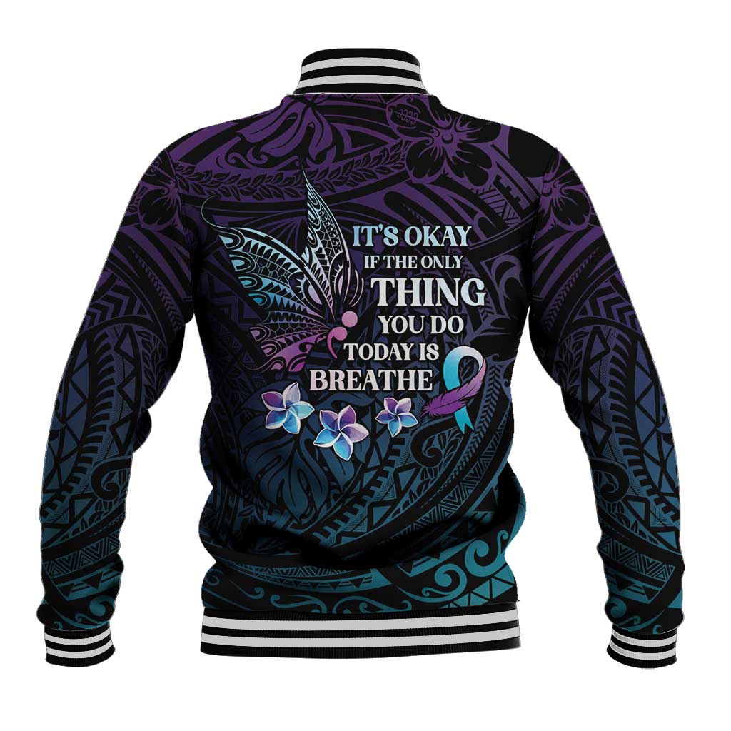 Polynesia Suicide Prevention Awareness Baseball Jacket Keep Going The World Needs You LT05 - Polynesian Pride
