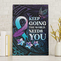 Polynesia Suicide Prevention Awareness Canvas Wall Art Keep Going The World Needs You LT05 Without Frame Purple - Polynesian Pride
