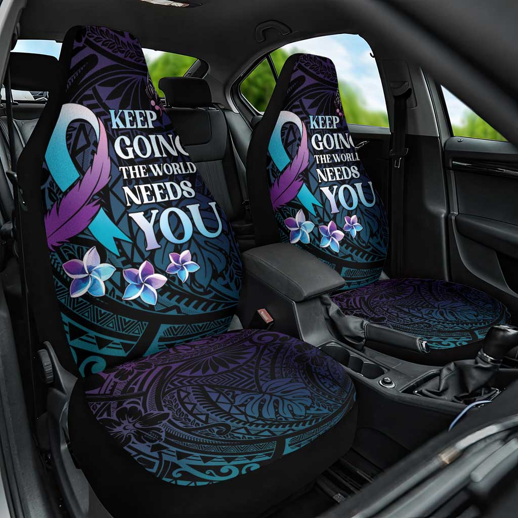 Polynesia Suicide Prevention Awareness Car Seat Cover Keep Going The World Needs You LT05 One Size Purple - Polynesian Pride