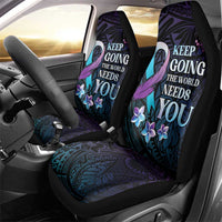 Polynesia Suicide Prevention Awareness Car Seat Cover Keep Going The World Needs You LT05 - Polynesian Pride