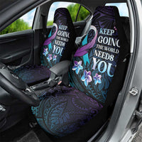 Polynesia Suicide Prevention Awareness Car Seat Cover Keep Going The World Needs You LT05 - Polynesian Pride