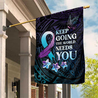 Polynesia Suicide Prevention Awareness Garden Flag Keep Going The World Needs You LT05 House Flag Purple - Polynesian Pride
