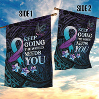 Polynesia Suicide Prevention Awareness Garden Flag Keep Going The World Needs You LT05 - Polynesian Pride