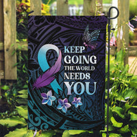Polynesia Suicide Prevention Awareness Garden Flag Keep Going The World Needs You LT05 Garden Flag Purple - Polynesian Pride