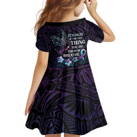 Polynesia Suicide Prevention Awareness Kid Short Sleeve Dress Keep Going The World Needs You LT05 - Polynesian Pride