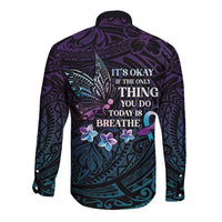 Polynesia Suicide Prevention Awareness Long Sleeve Button Shirt Keep Going The World Needs You LT05 - Polynesian Pride