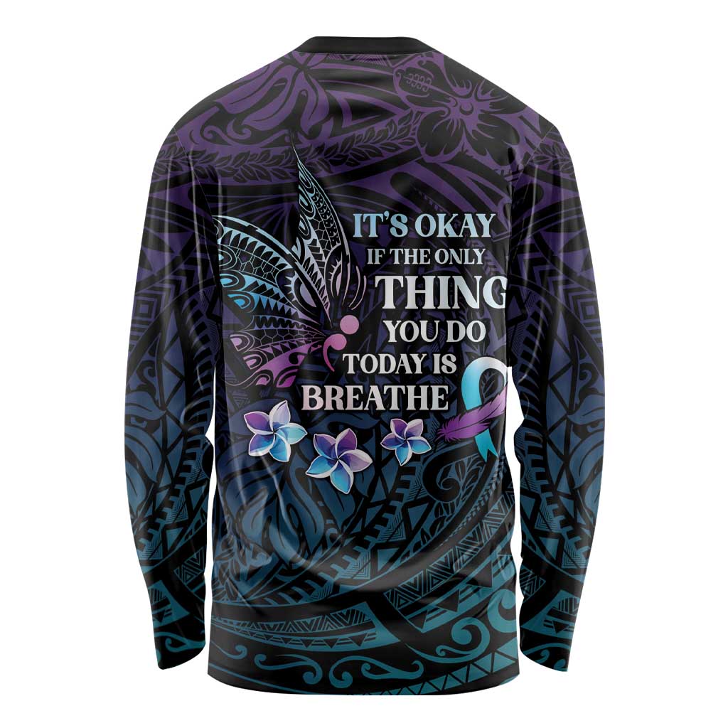 Polynesia Suicide Prevention Awareness Long Sleeve Shirt Keep Going The World Needs You LT05 - Polynesian Pride