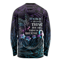 Polynesia Suicide Prevention Awareness Long Sleeve Shirt Keep Going The World Needs You LT05 - Polynesian Pride