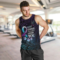 Polynesia Suicide Prevention Awareness Men Tank Top Keep Going The World Needs You LT05 Purple - Polynesian Pride