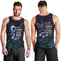 Polynesia Suicide Prevention Awareness Men Tank Top Keep Going The World Needs You LT05 - Polynesian Pride