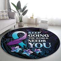 Polynesia Suicide Prevention Awareness Round Carpet Keep Going The World Needs You LT05 - Polynesian Pride