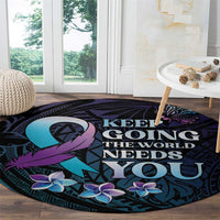 Polynesia Suicide Prevention Awareness Round Carpet Keep Going The World Needs You LT05 - Polynesian Pride