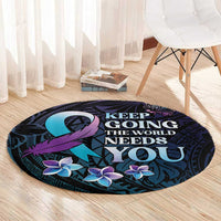 Polynesia Suicide Prevention Awareness Round Carpet Keep Going The World Needs You LT05 - Polynesian Pride