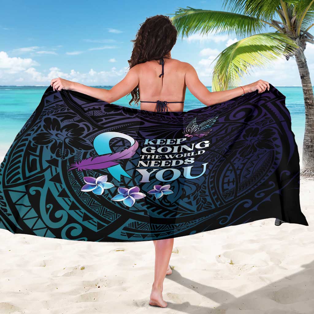 Polynesia Suicide Prevention Awareness Sarong Keep Going The World Needs You LT05 - Polynesian Pride