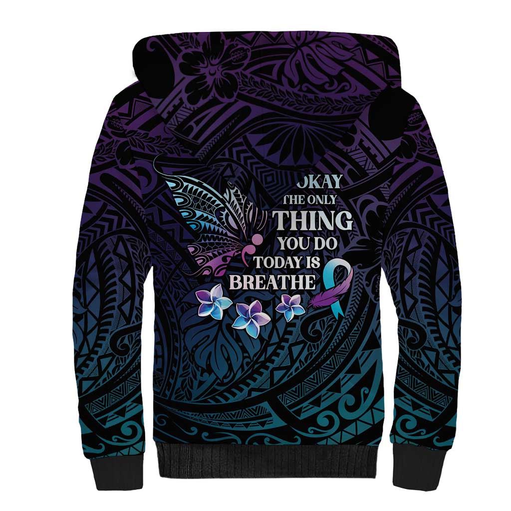 Polynesia Suicide Prevention Awareness Sherpa Hoodie Keep Going The World Needs You LT05 - Polynesian Pride