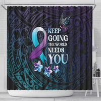 Polynesia Suicide Prevention Awareness Shower Curtain Keep Going The World Needs You LT05 - Polynesian Pride