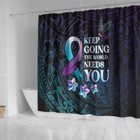 Polynesia Suicide Prevention Awareness Shower Curtain Keep Going The World Needs You LT05 - Polynesian Pride