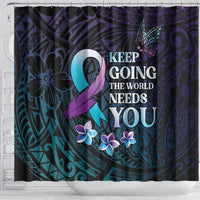 Polynesia Suicide Prevention Awareness Shower Curtain Keep Going The World Needs You LT05 - Polynesian Pride