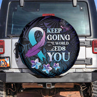 Polynesia Suicide Prevention Awareness Spare Tire Cover Keep Going The World Needs You LT05 Purple - Polynesian Pride