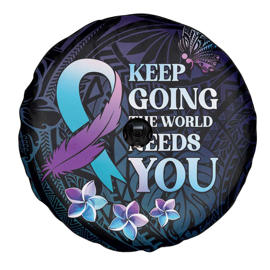 Polynesia Suicide Prevention Awareness Spare Tire Cover Keep Going The World Needs You LT05 - Polynesian Pride