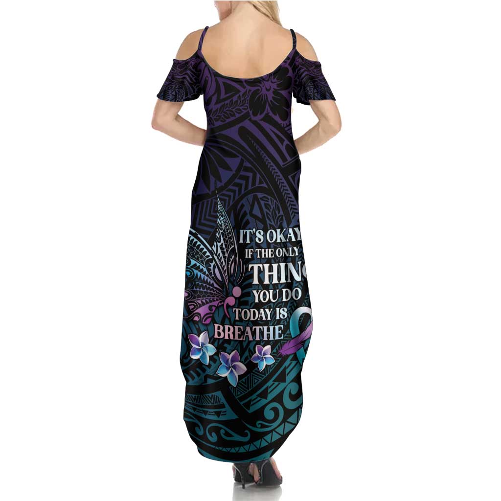Polynesia Suicide Prevention Awareness Summer Maxi Dress Keep Going The World Needs You LT05 - Polynesian Pride