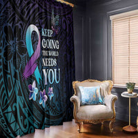 Polynesia Suicide Prevention Awareness Window Curtain Keep Going The World Needs You LT05 - Polynesian Pride