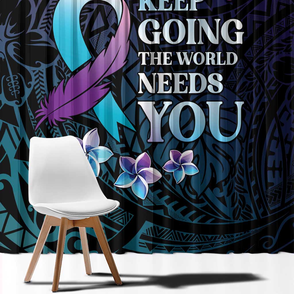 Polynesia Suicide Prevention Awareness Window Curtain Keep Going The World Needs You LT05 - Polynesian Pride