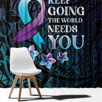 Polynesia Suicide Prevention Awareness Window Curtain Keep Going The World Needs You LT05 - Polynesian Pride