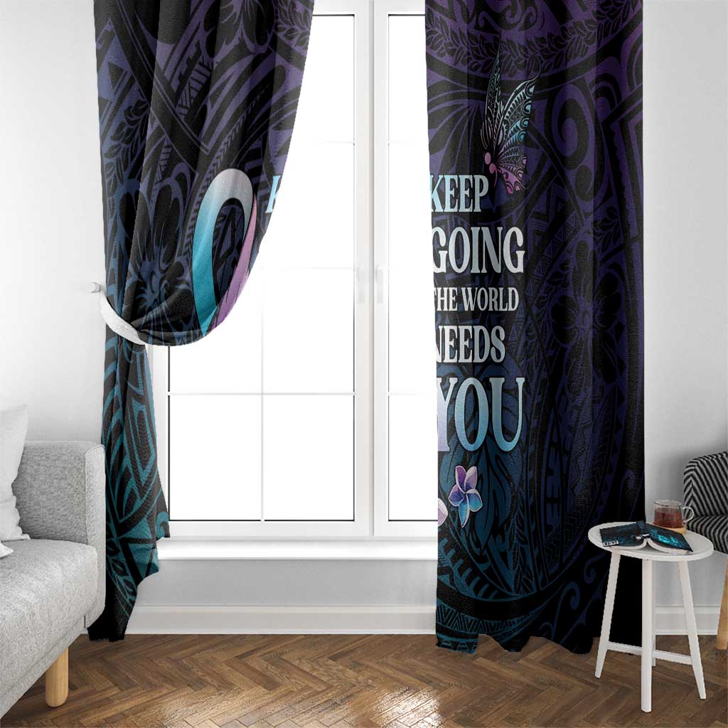 Polynesia Suicide Prevention Awareness Window Curtain Keep Going The World Needs You LT05 - Polynesian Pride