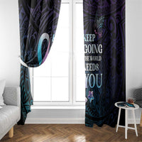 Polynesia Suicide Prevention Awareness Window Curtain Keep Going The World Needs You LT05 - Polynesian Pride