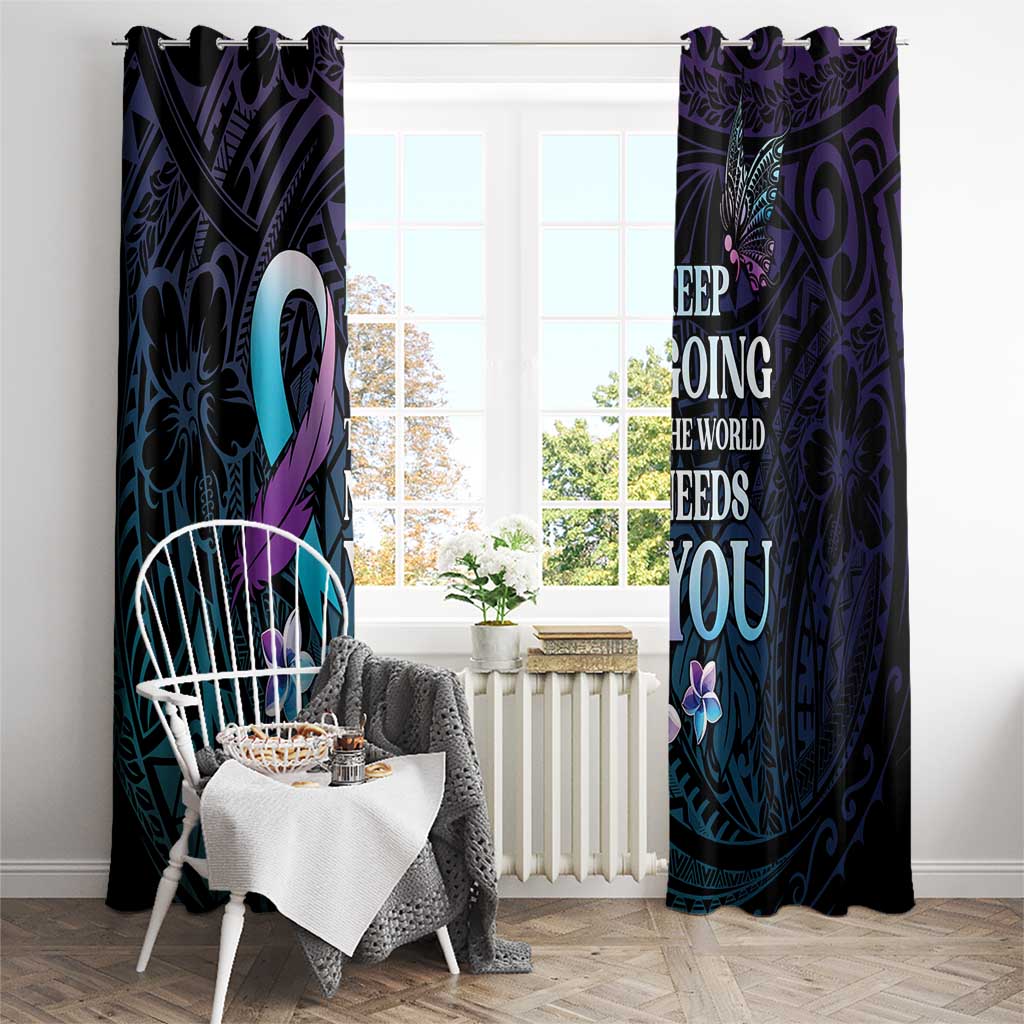 Polynesia Suicide Prevention Awareness Window Curtain Keep Going The World Needs You LT05 - Polynesian Pride