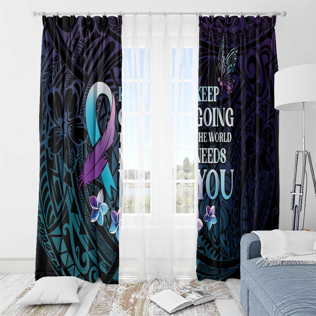 Polynesia Suicide Prevention Awareness Window Curtain Keep Going The World Needs You LT05 - Polynesian Pride