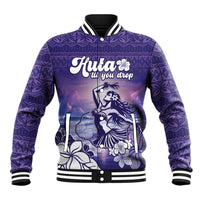 Aloha Hawaii Kauai Island Baseball Jacket Hula Till You Drop LT05 Unisex Purple - Polynesian Pride
