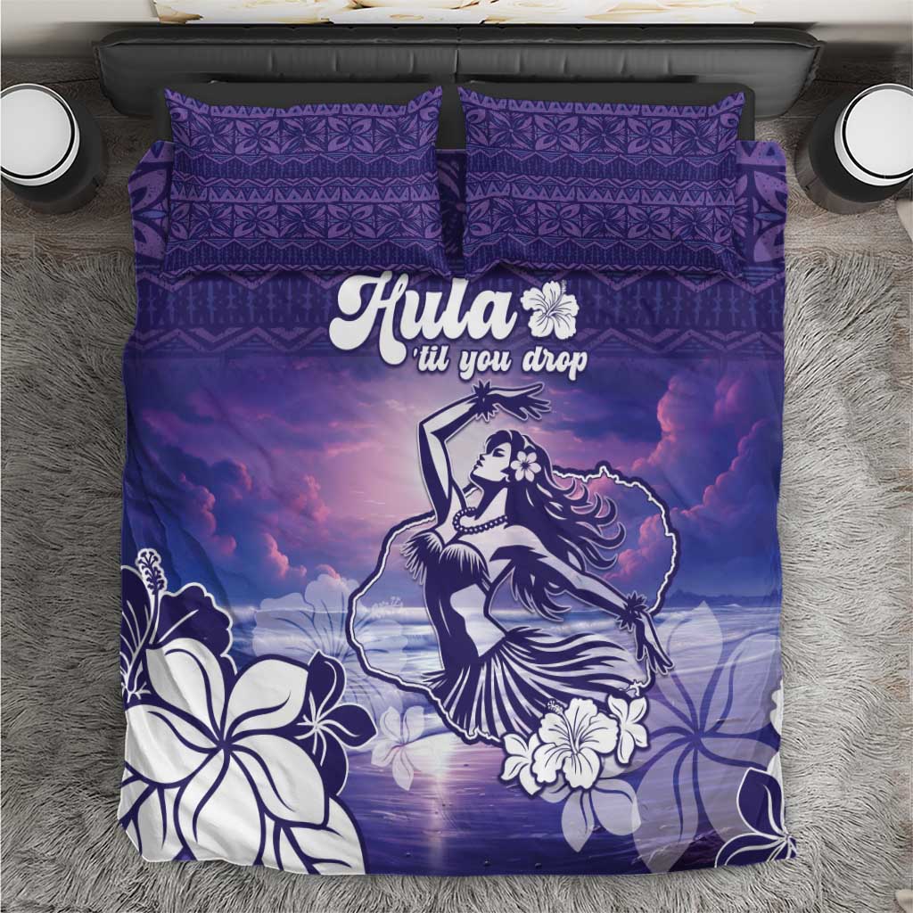 Aloha Hawaii Kauai Island Bedding Set Hula Till You Drop LT05 Purple - Polynesian Pride