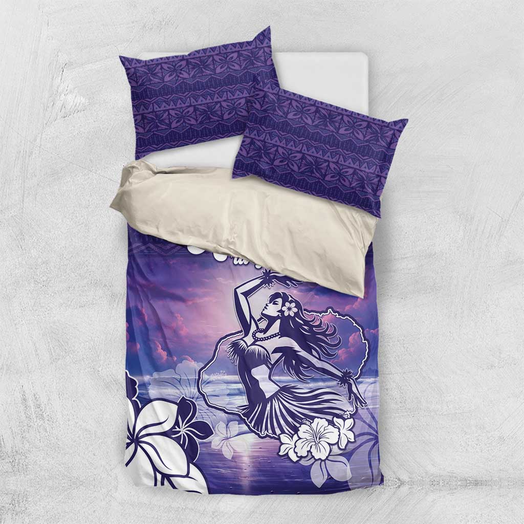 Aloha Hawaii Kauai Island Bedding Set Hula Till You Drop LT05 US Twin 172cm x 218cm Purple - Polynesian Pride