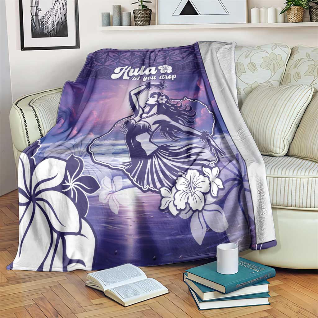 Aloha Hawaii Kauai Island Blanket Hula Till You Drop LT05 Purple - Polynesian Pride