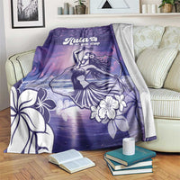 Aloha Hawaii Kauai Island Blanket Hula Till You Drop LT05 Purple - Polynesian Pride