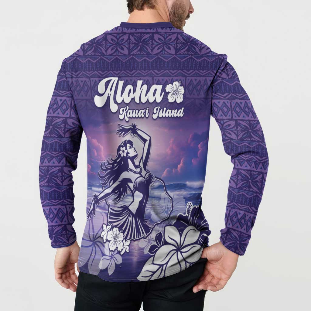 Aloha Hawaii Kauai Island Button Sweatshirt Hula Till You Drop LT05 - Polynesian Pride