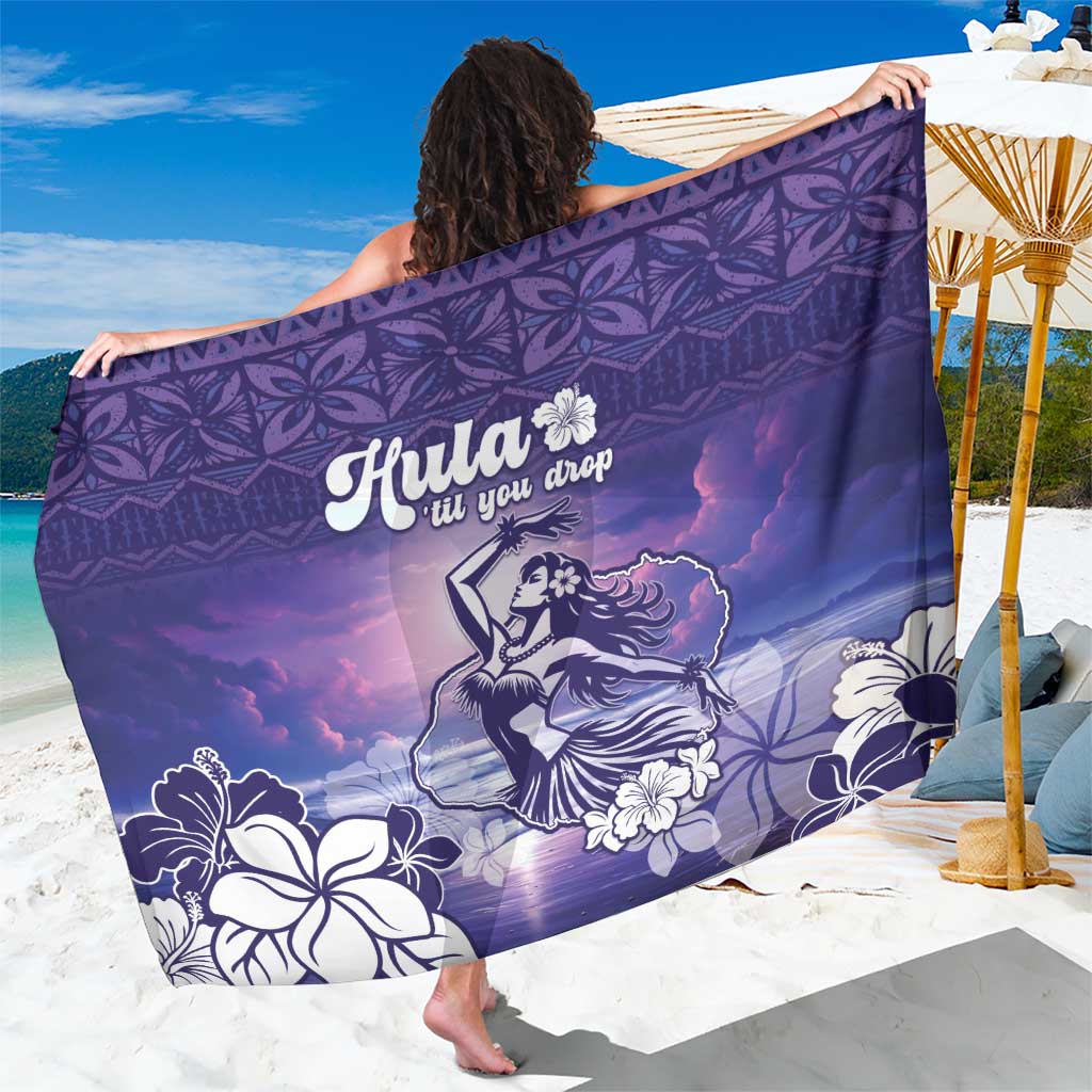 Aloha Hawaii Kauai Island Sarong Hula Till You Drop LT05 One Size 44 x 66 inches Purple - Polynesian Pride