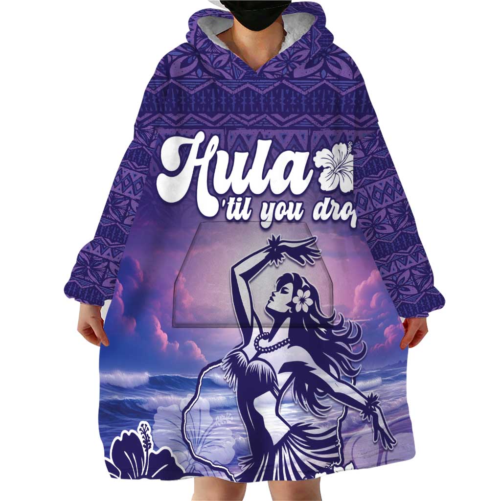 Aloha Hawaii Kauai Island Wearable Blanket Hoodie Hula Till You Drop LT05 - Polynesian Pride