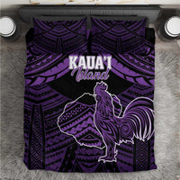 Hawaii Kauai Island Bedding Set Rooster Tribal Tattoo Simple Style LT05 Purple - Polynesian Pride