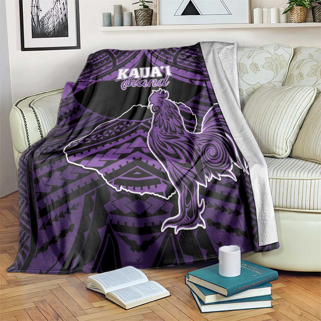 Hawaii Kauai Island Blanket Rooster Tribal Tattoo Simple Style LT05 Purple - Polynesian Pride
