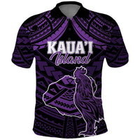 Personalised Hawaii Kauai Island Polo Shirt Rooster Tribal Tattoo Simple Style LT05 Purple - Polynesian Pride