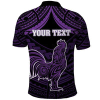 Personalised Hawaii Kauai Island Polo Shirt Rooster Tribal Tattoo Simple Style LT05 - Polynesian Pride