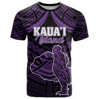 Personalised Hawaii Kauai Island T Shirt Rooster Tribal Tattoo Simple Style LT05 Purple - Polynesian Pride