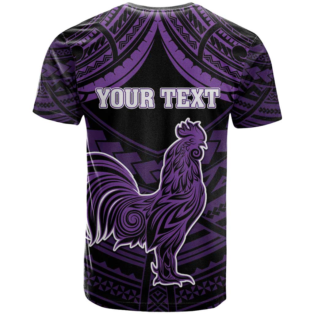 Personalised Hawaii Kauai Island T Shirt Rooster Tribal Tattoo Simple Style LT05 - Polynesian Pride