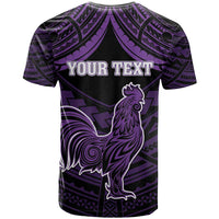 Personalised Hawaii Kauai Island T Shirt Rooster Tribal Tattoo Simple Style LT05 - Polynesian Pride